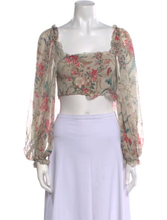 Zimmermann Silk Floral Print Crop Top