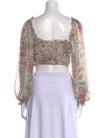 Zimmermann Silk Floral Print Crop Top