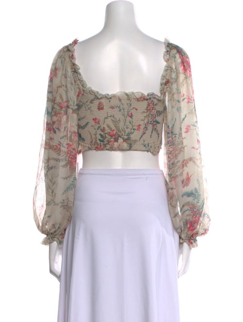 Zimmermann Silk Floral Print Crop Top