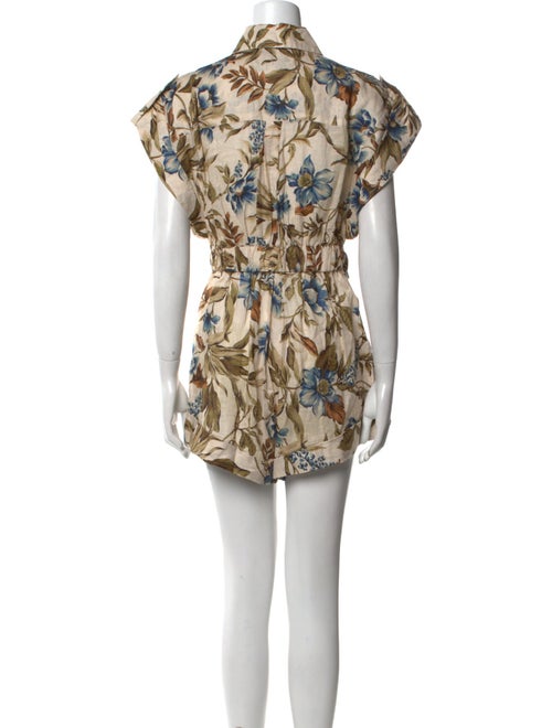 Zimmermann Linen Floral Print Romper