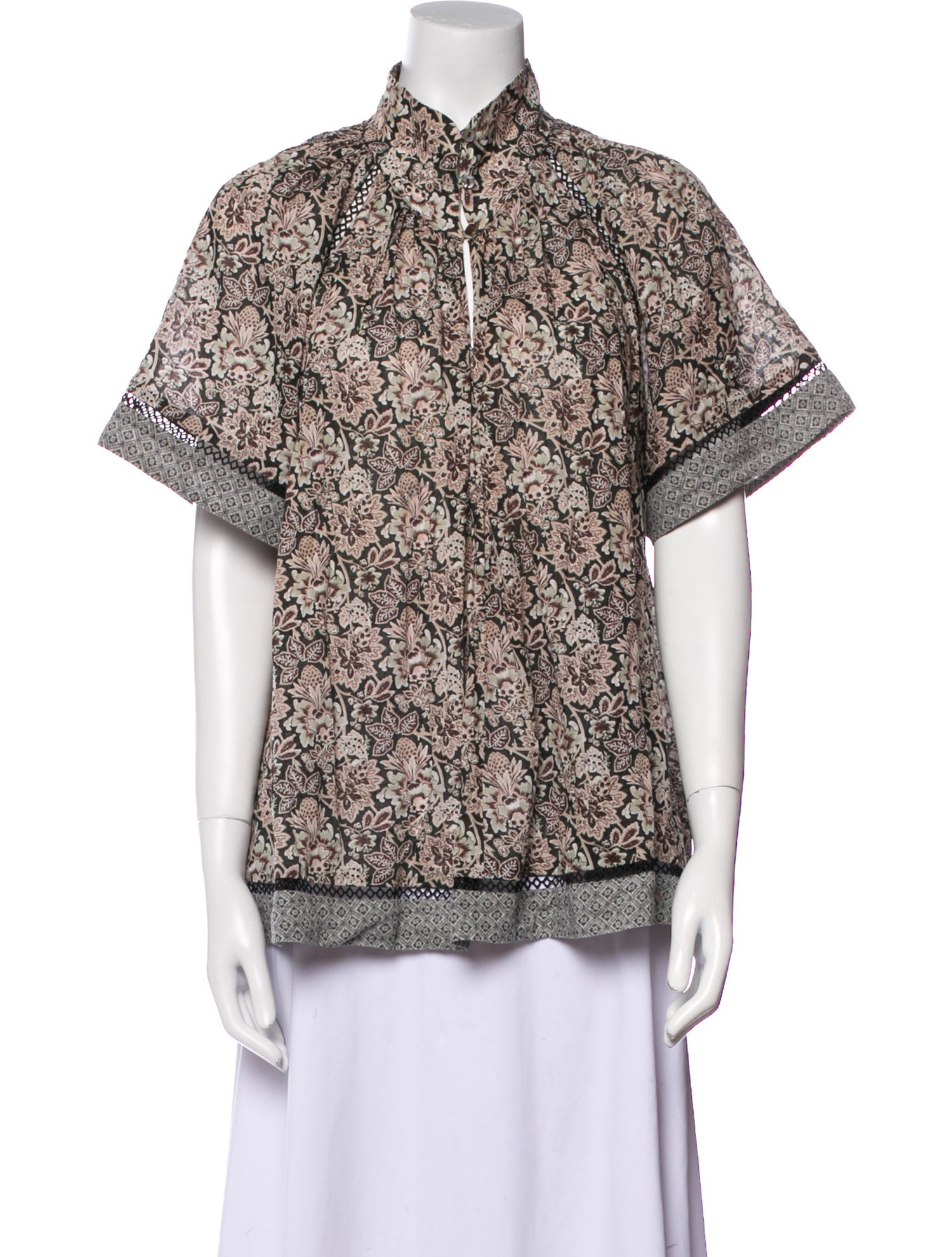 Zimmermann Printed Mock Neck Blouse