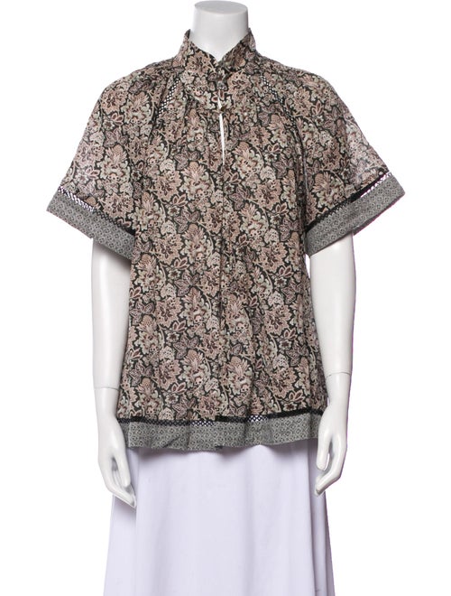 Zimmermann Printed Mock Neck Blouse