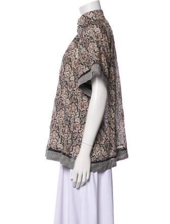 Zimmermann Printed Mock Neck Blouse