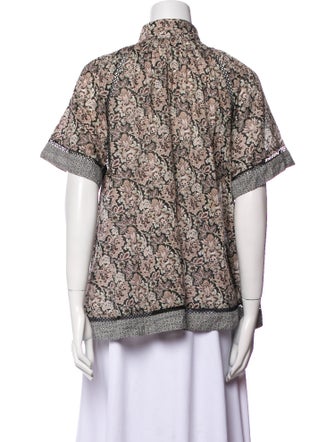 Zimmermann Printed Mock Neck Blouse