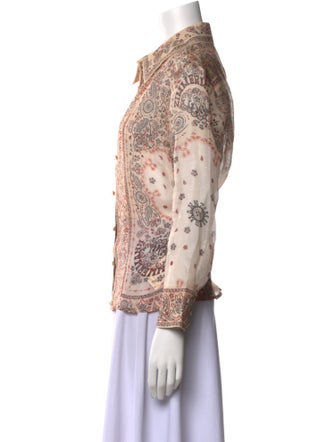 Zimmermann Linen Paisley Print Button-Up Top