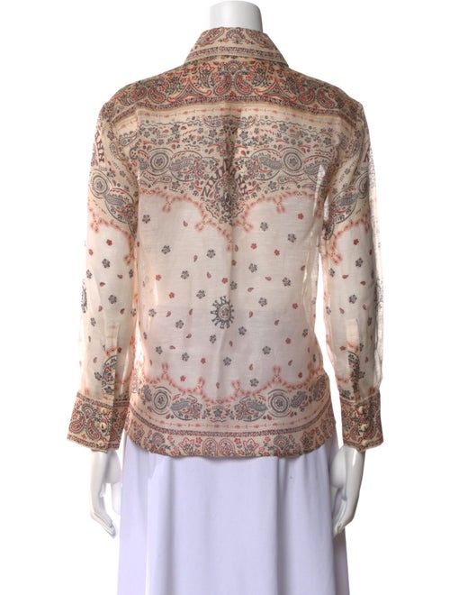 Zimmermann Linen Paisley Print Button-Up Top