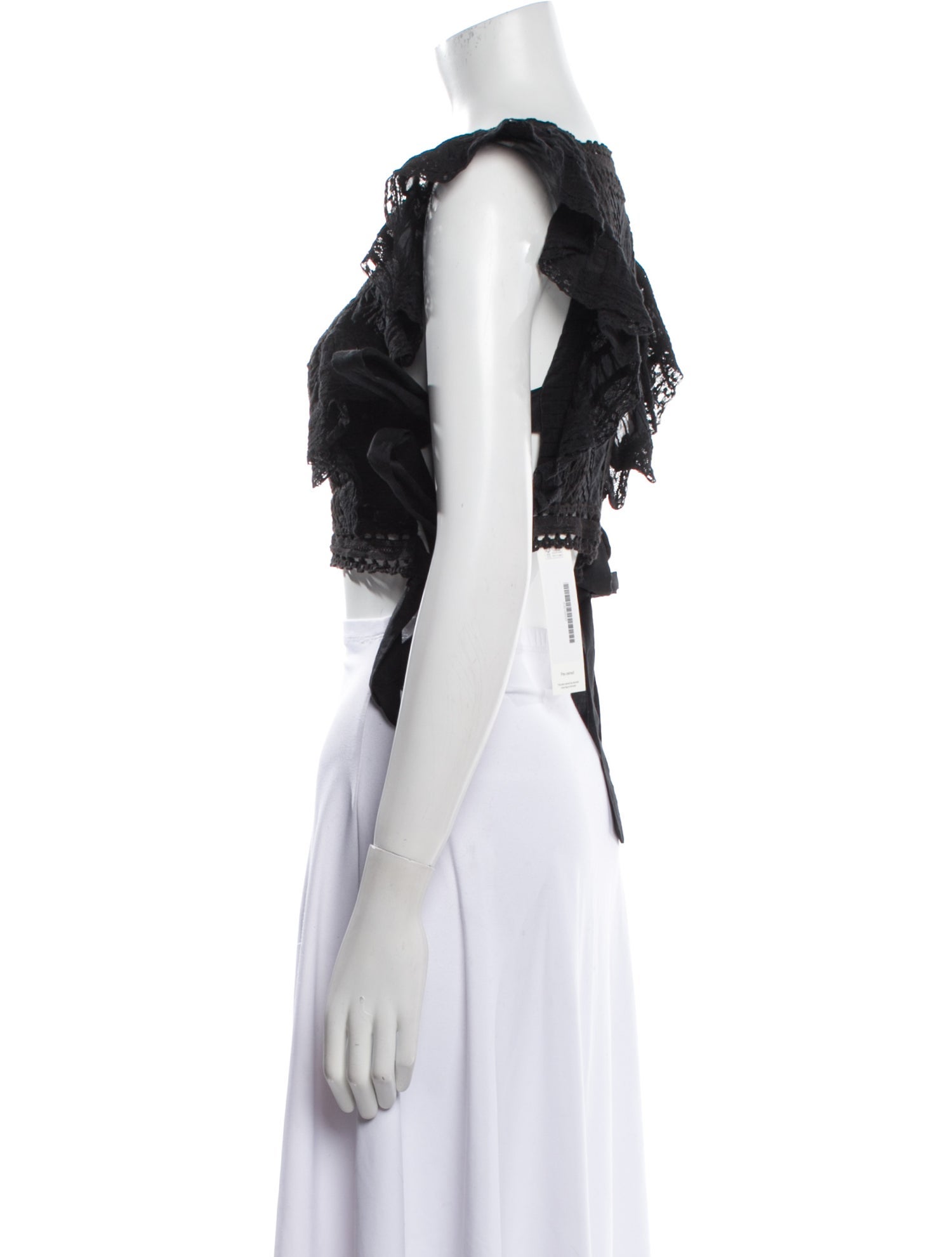 Zimmermann Square Neckline Short Sleeve Crop Top