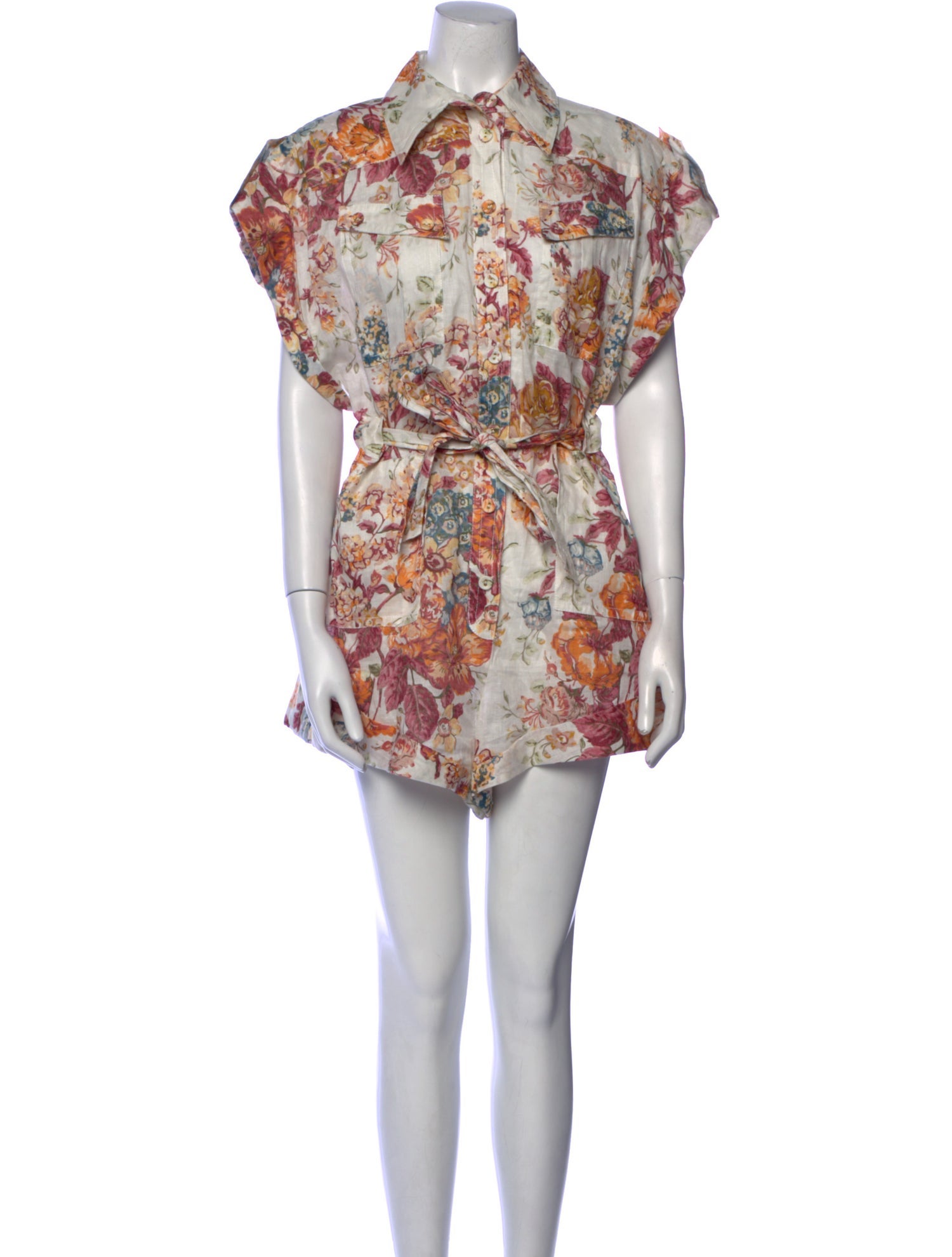 Zimmermann Linen Printed Romper