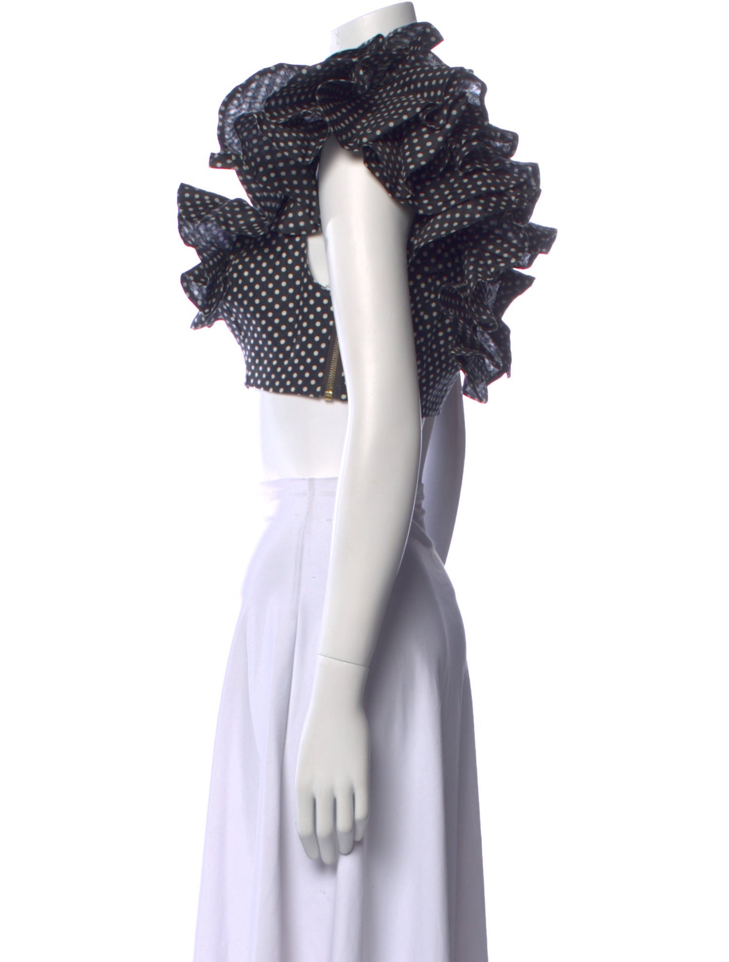 Zimmermann Linen Polka Dot Print Crop Top