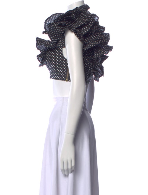 Zimmermann Linen Polka Dot Print Crop Top