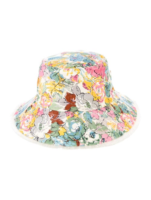 Zimmermann Linen Bucket Hat With Multi-floral Print.