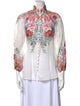 Zimmermann Floral Print Mock Neck Button-Up Top