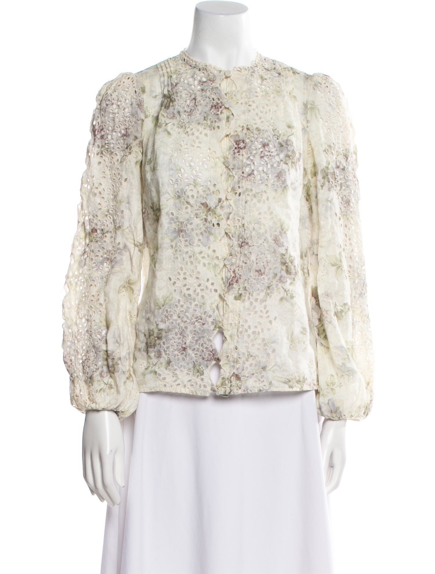 Zimmermann Linen Floral Print Blouse