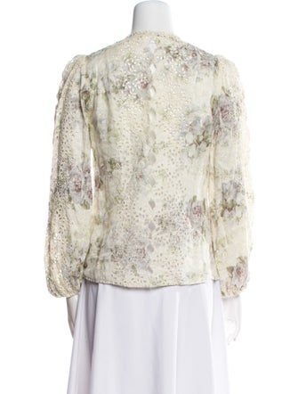 Zimmermann Linen Floral Print Blouse