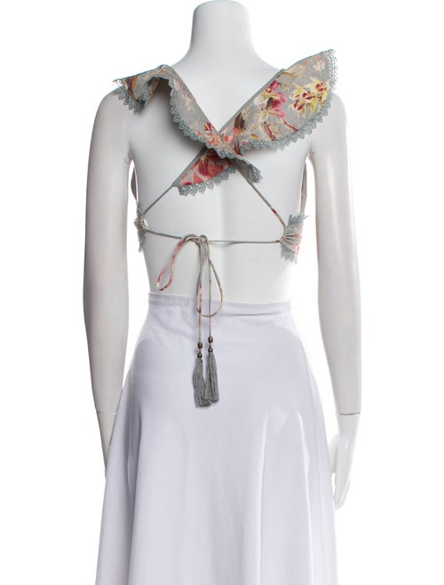 Zimmermann Linen Printed Crop Top