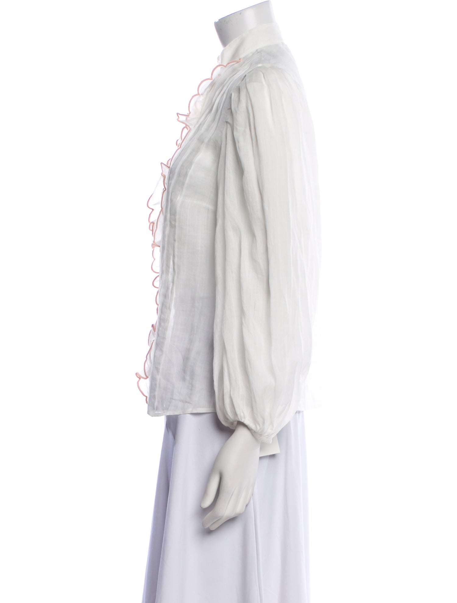 Zimmermann Linen Mock Neck Button-Up Top