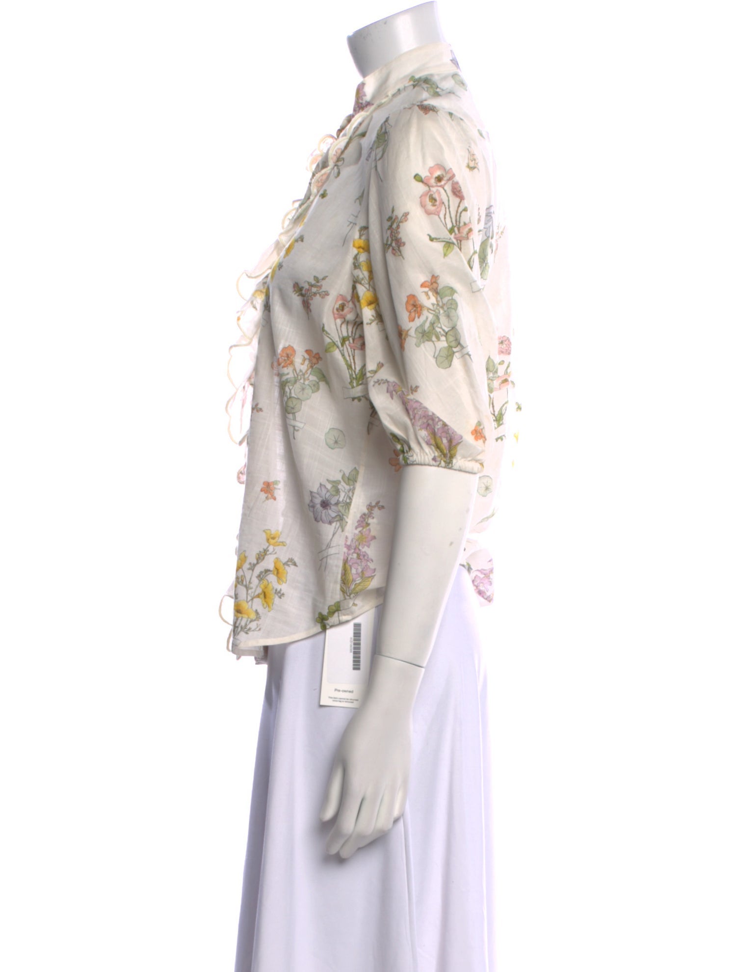 Zimmermann Floral Print Mock Neck Blouse