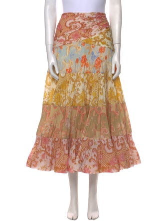Zimmermann Floral Print Midi Length Skirt