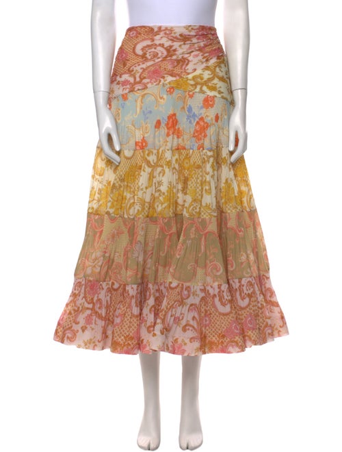 Zimmermann Floral Print Midi Length Skirt