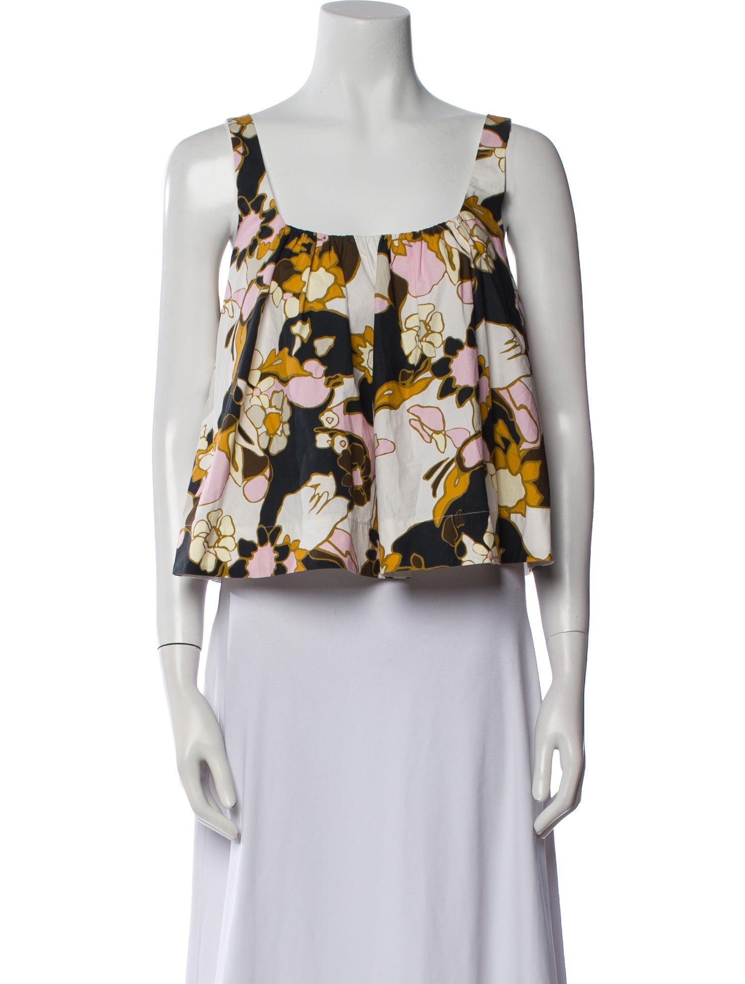 Zimmermann Floral Print Square Neckline Crop Top