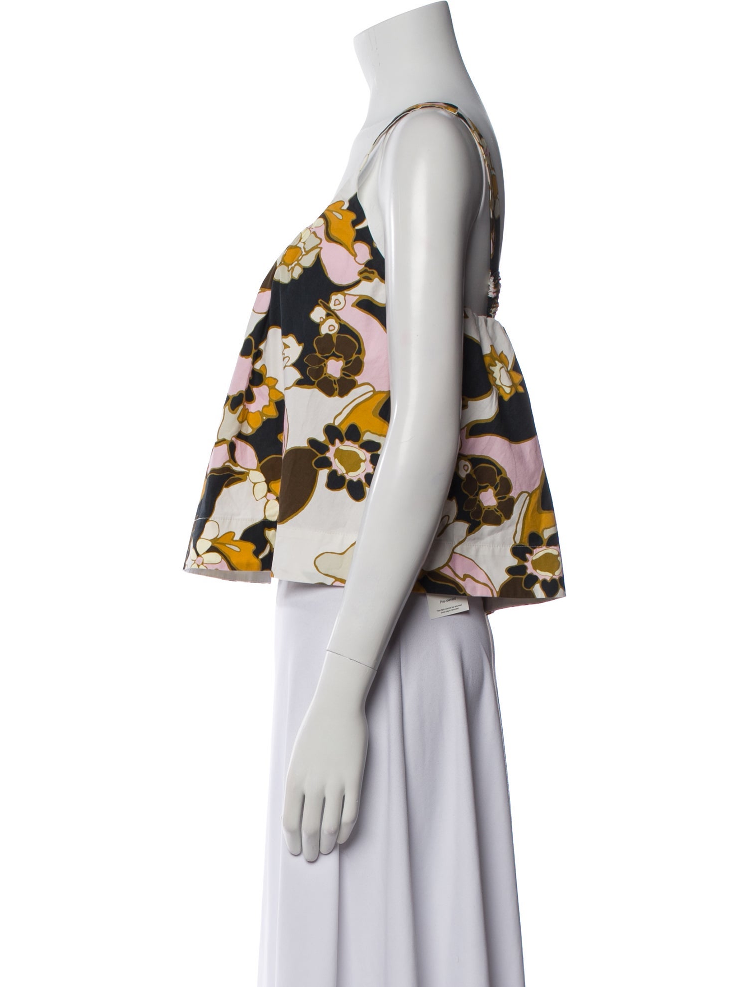 Zimmermann Floral Print Square Neckline Crop Top