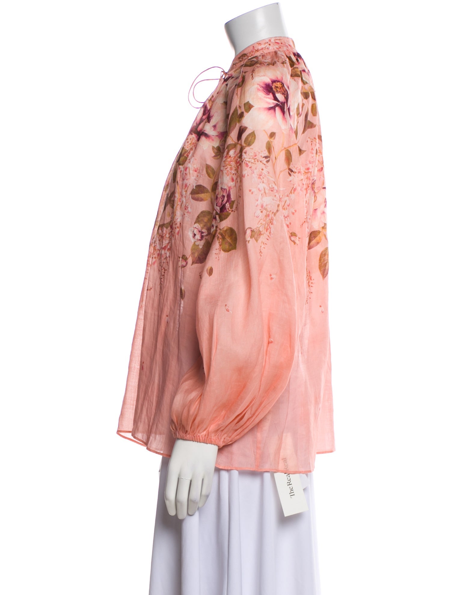 Zimmermann Floral Print Mock Neck Blouse