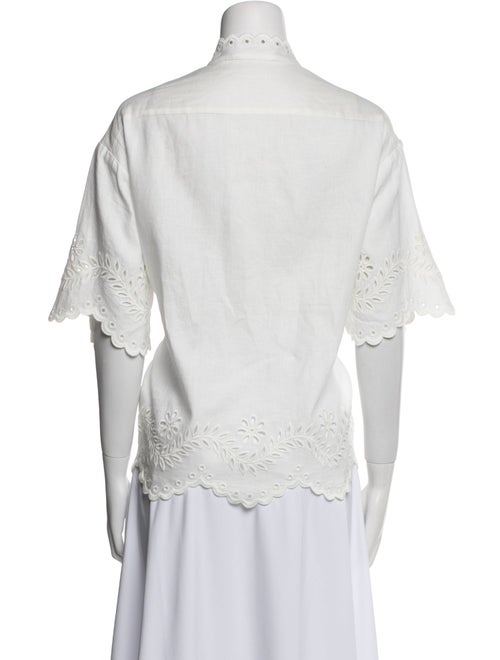 Zimmermann Linen Mock Neck Button-Up Top