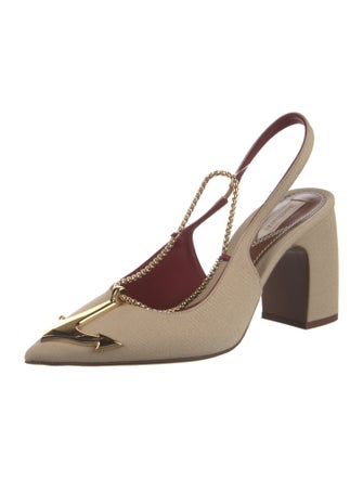 Zimmermann Canvas Chain-Link Accents Slingback Pumps
