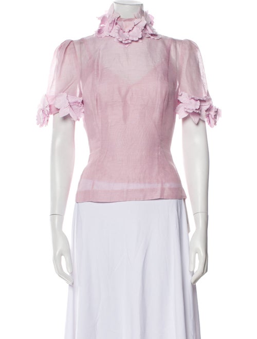 Zimmermann Linen Mock Neck Blouse