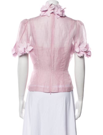 Zimmermann Linen Mock Neck Blouse