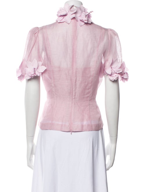 Zimmermann Linen Mock Neck Blouse