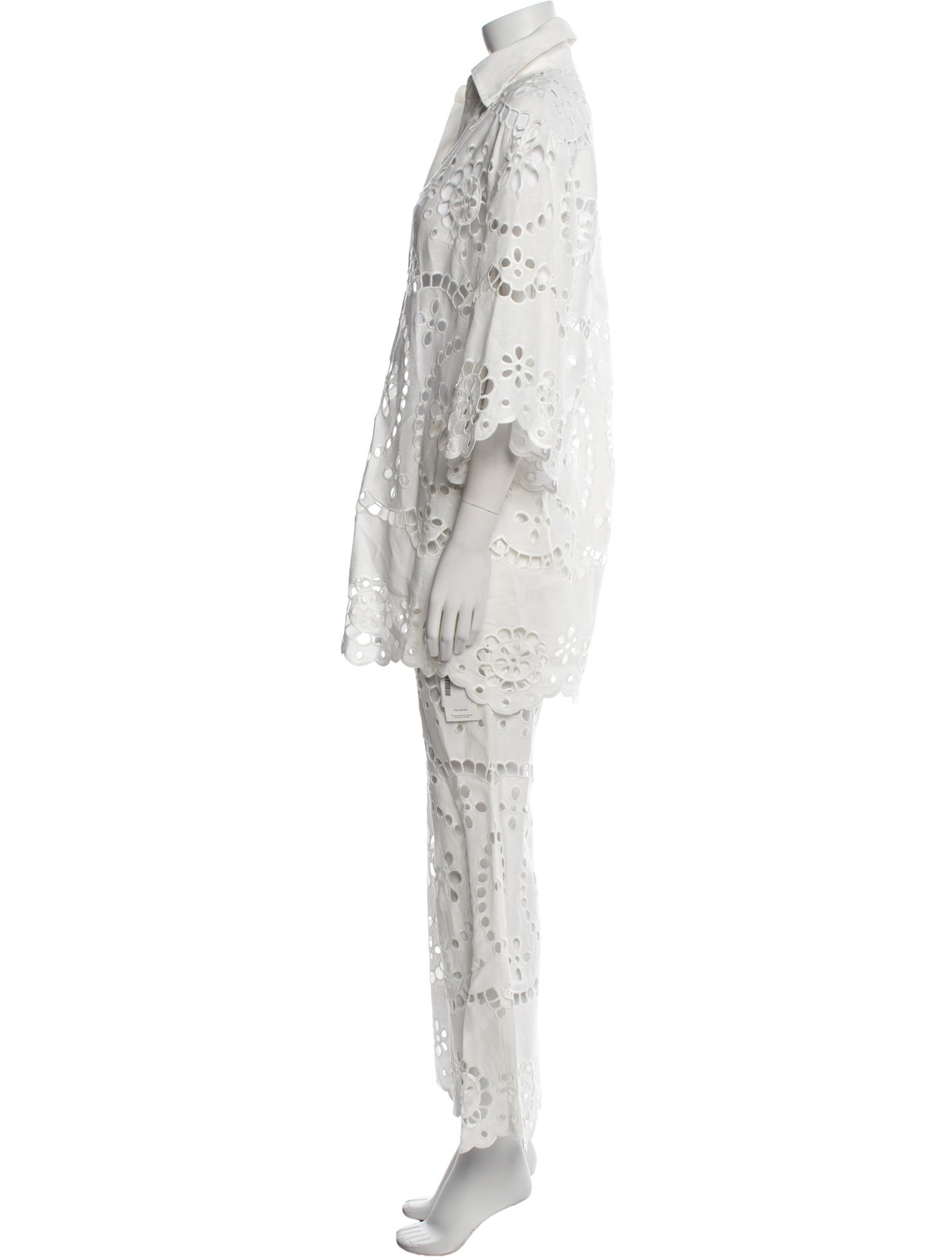 Zimmermann Linen Lace Pattern Pant Set