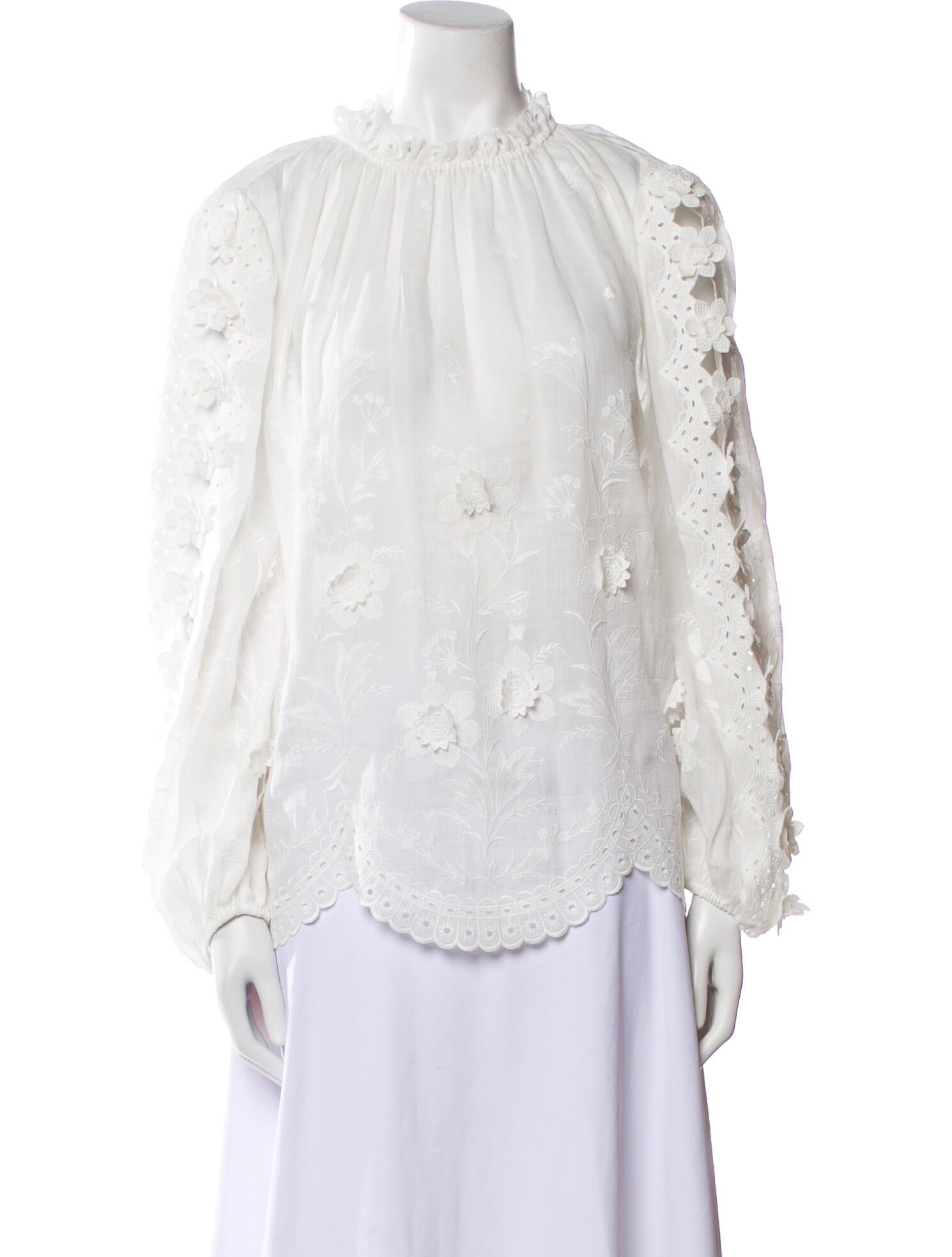 Zimmermann Silk Mock Neck Blouse