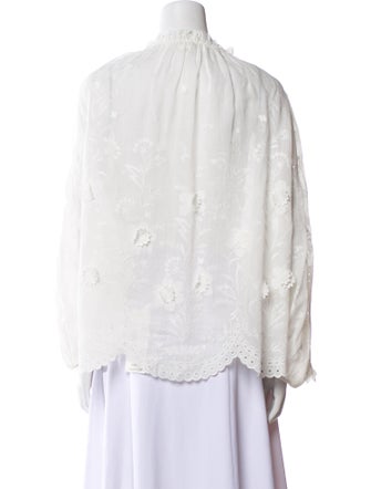 Zimmermann Silk Mock Neck Blouse