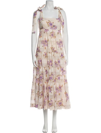 Zimmermann Floral Print Midi Length Dress