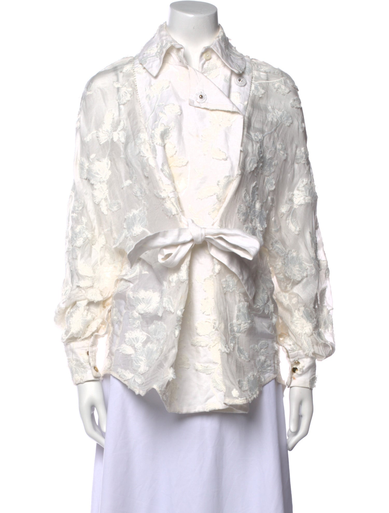 Zimmermann Silk Long Sleeve Button-Up Top