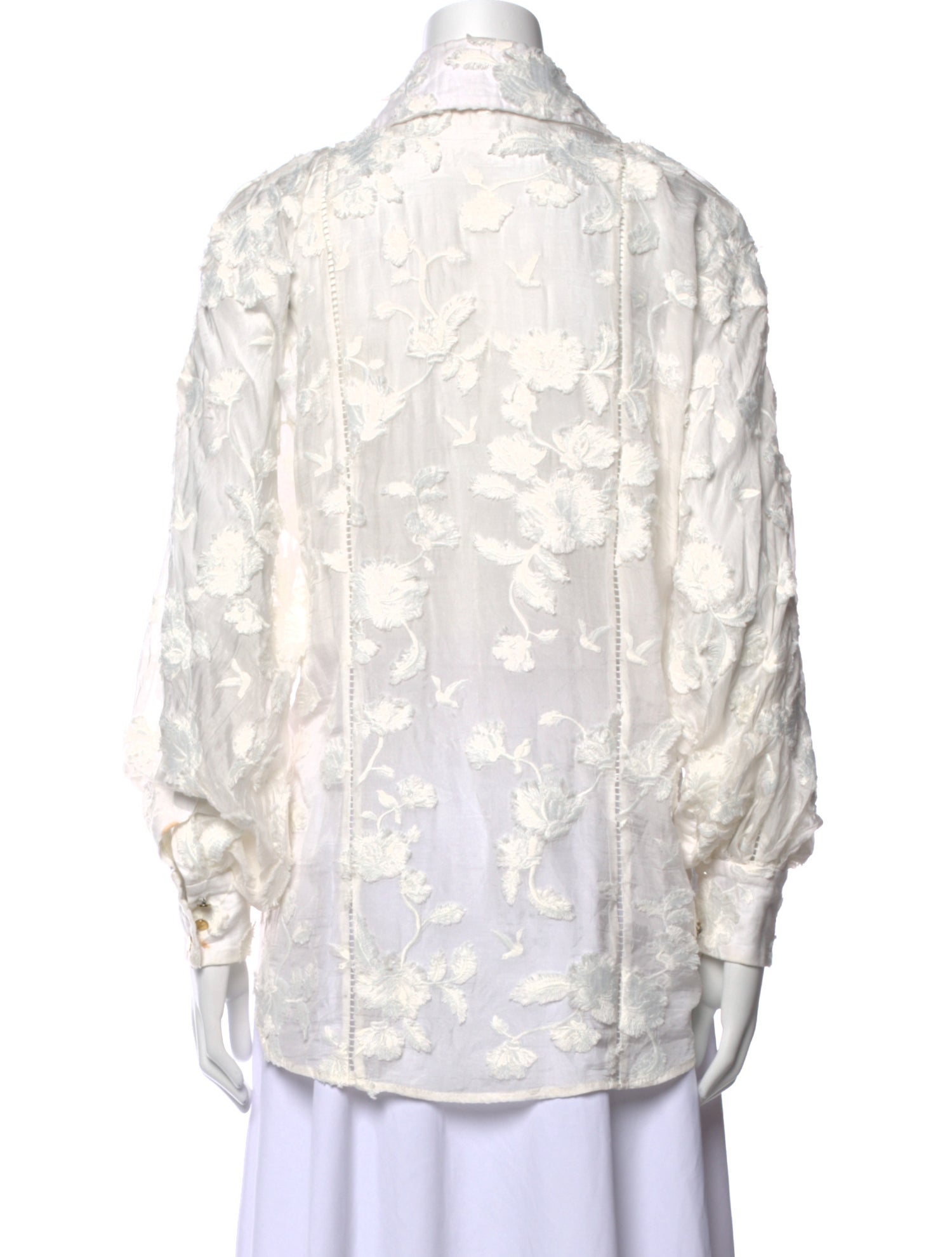 Zimmermann Silk Long Sleeve Button-Up Top
