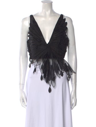 Zimmermann Linen V-Neck Crop Top