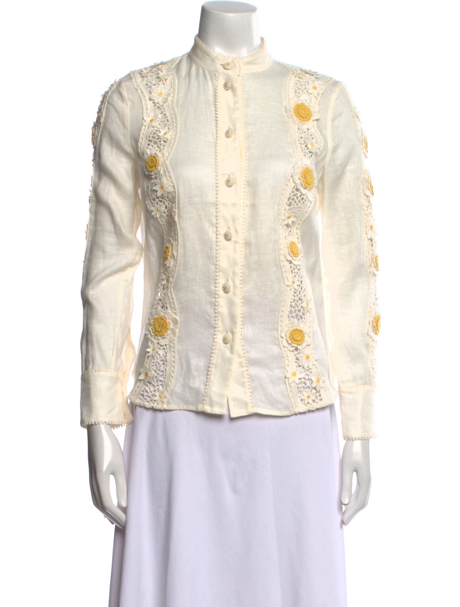 Zimmermann Linen Printed Button-Up Top w/ Tags