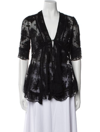 Zimmermann Silk Lace Pattern Blouse