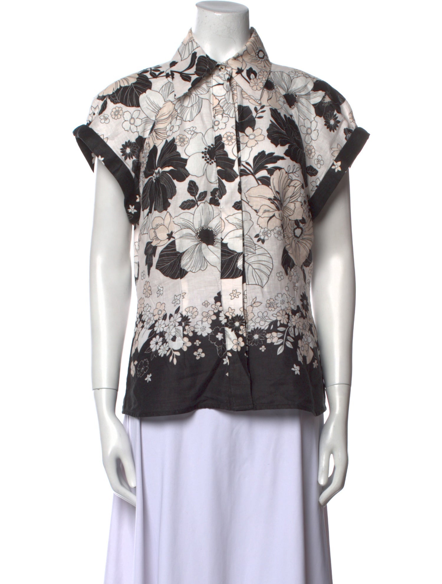 Zimmermann Linen Printed Button-Up Top