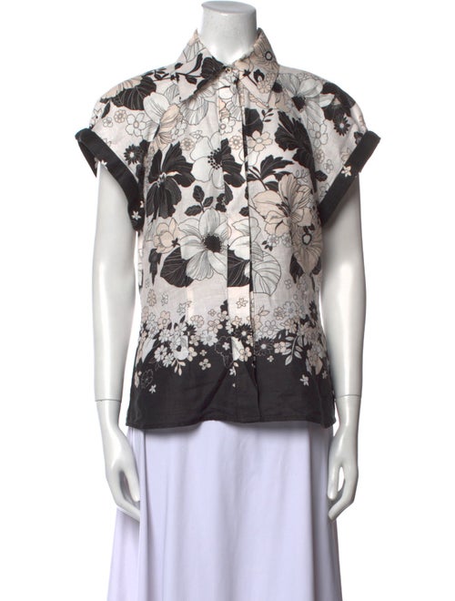 Zimmermann Linen Printed Button-Up Top