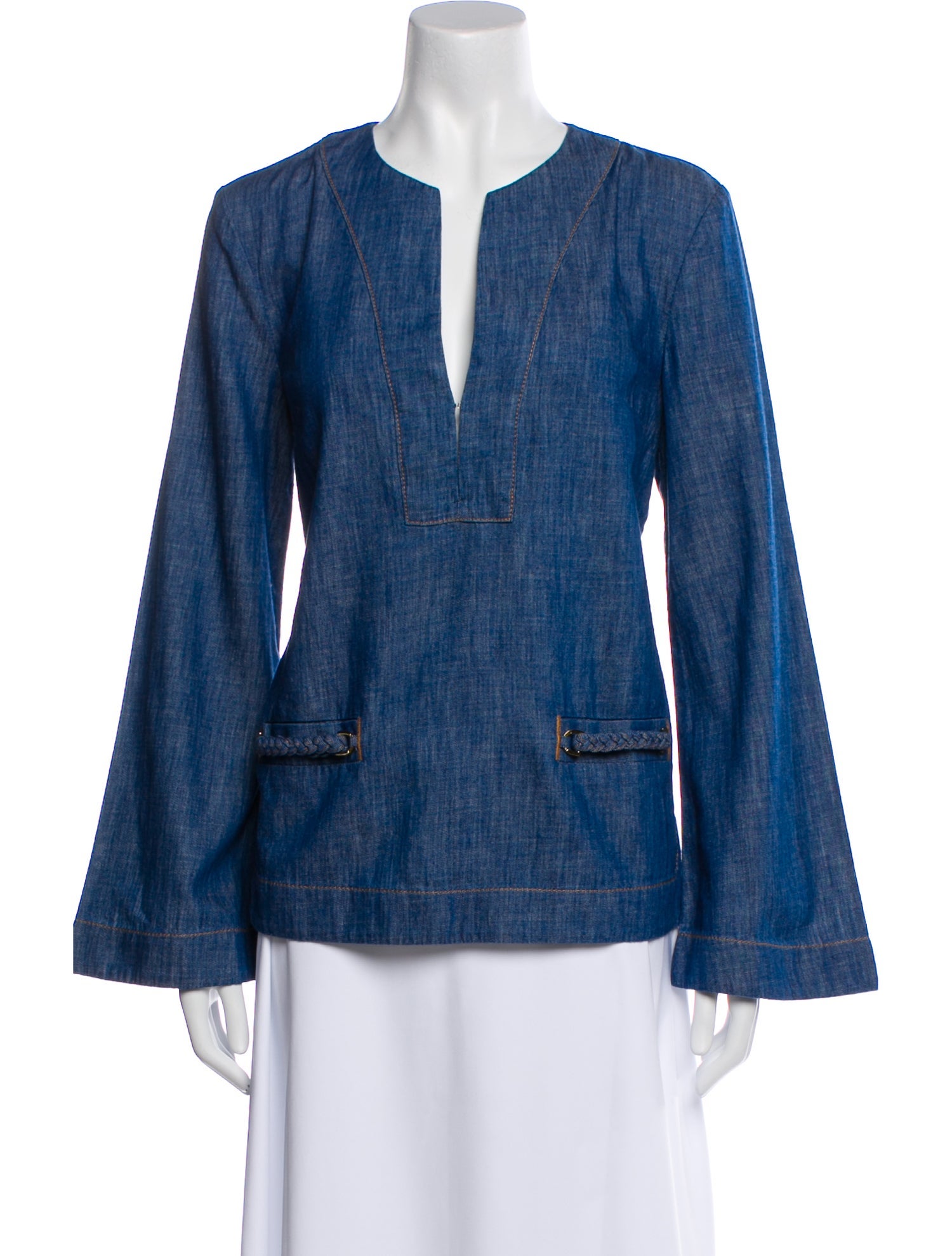 Zimmermann V-Neck Long Sleeve Blouse