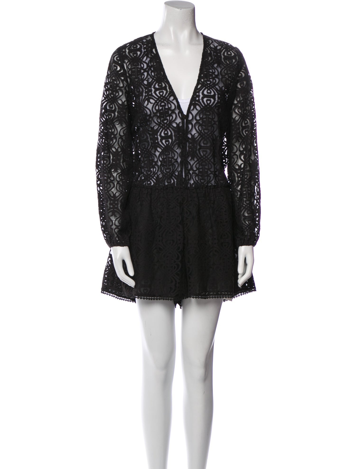 Zimmermann Lace Pattern V-Neck Romper