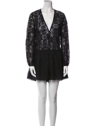 Zimmermann Lace Pattern V-Neck Romper