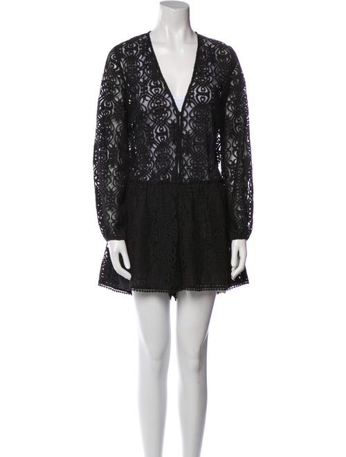 Zimmermann Lace Pattern V-Neck Romper