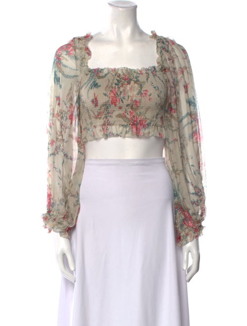 Zimmermann Silk Floral Print Crop Top