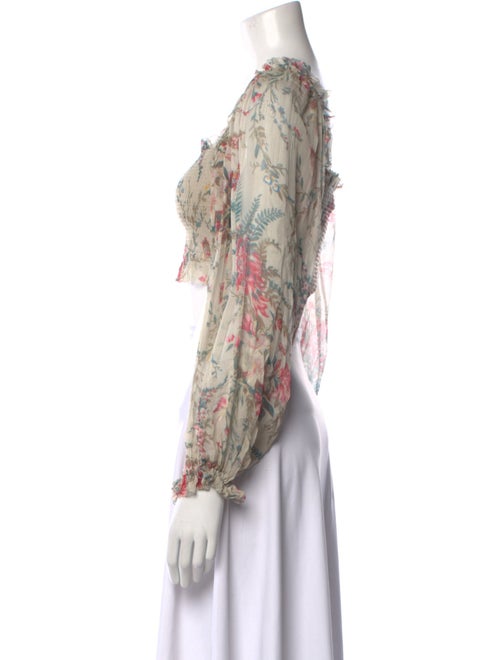 Zimmermann Silk Floral Print Crop Top