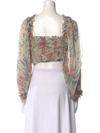 Zimmermann Silk Floral Print Crop Top