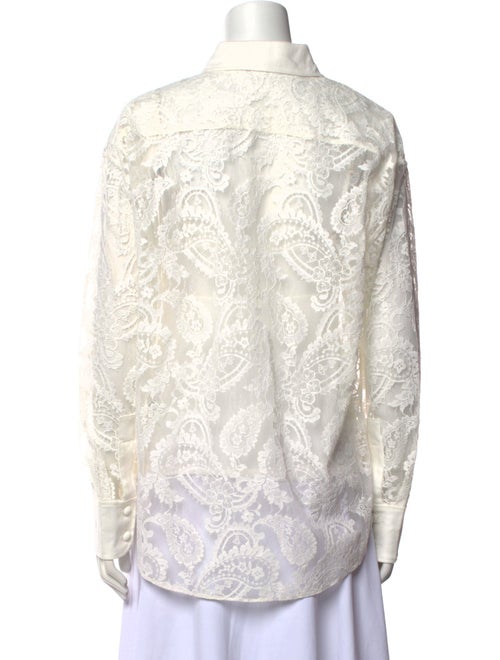 Zimmermann Lace Pattern Long Sleeve Button-Up Top